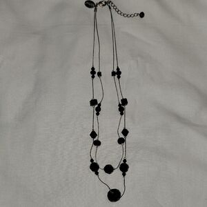 White House Black Market Black Layered Beaded Necklace